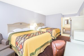 Desk, free WiFi, bed sheets