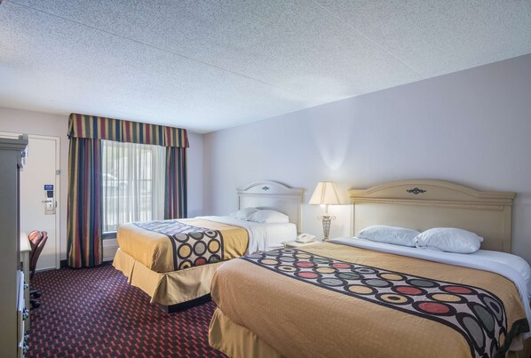 Desk, free WiFi, bed sheets