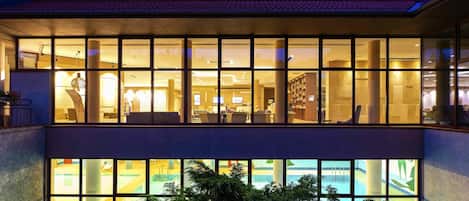 Indoor pool, open 7:00 AM to noon, pool loungers