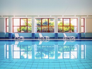 Indoor pool, open 7:00 AM to noon, sun loungers