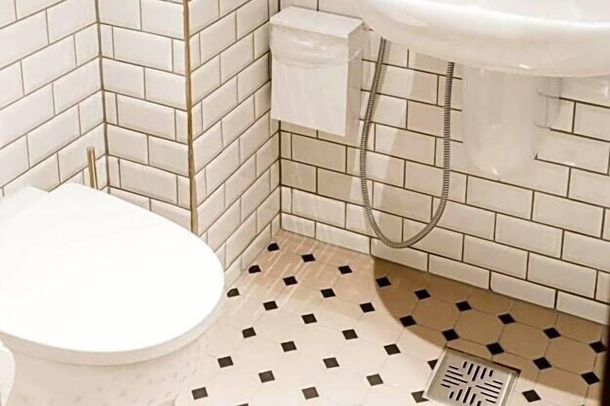 Bathroom | Shower, hair dryer, bidet, towels