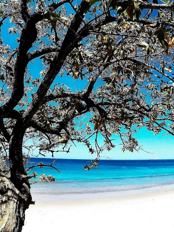 On the beach, sun loungers, beach towels, kayaking