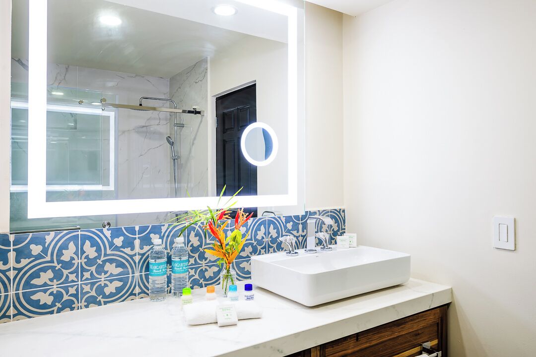 combined shower/bathtub, free toiletries, hair dryer, towels