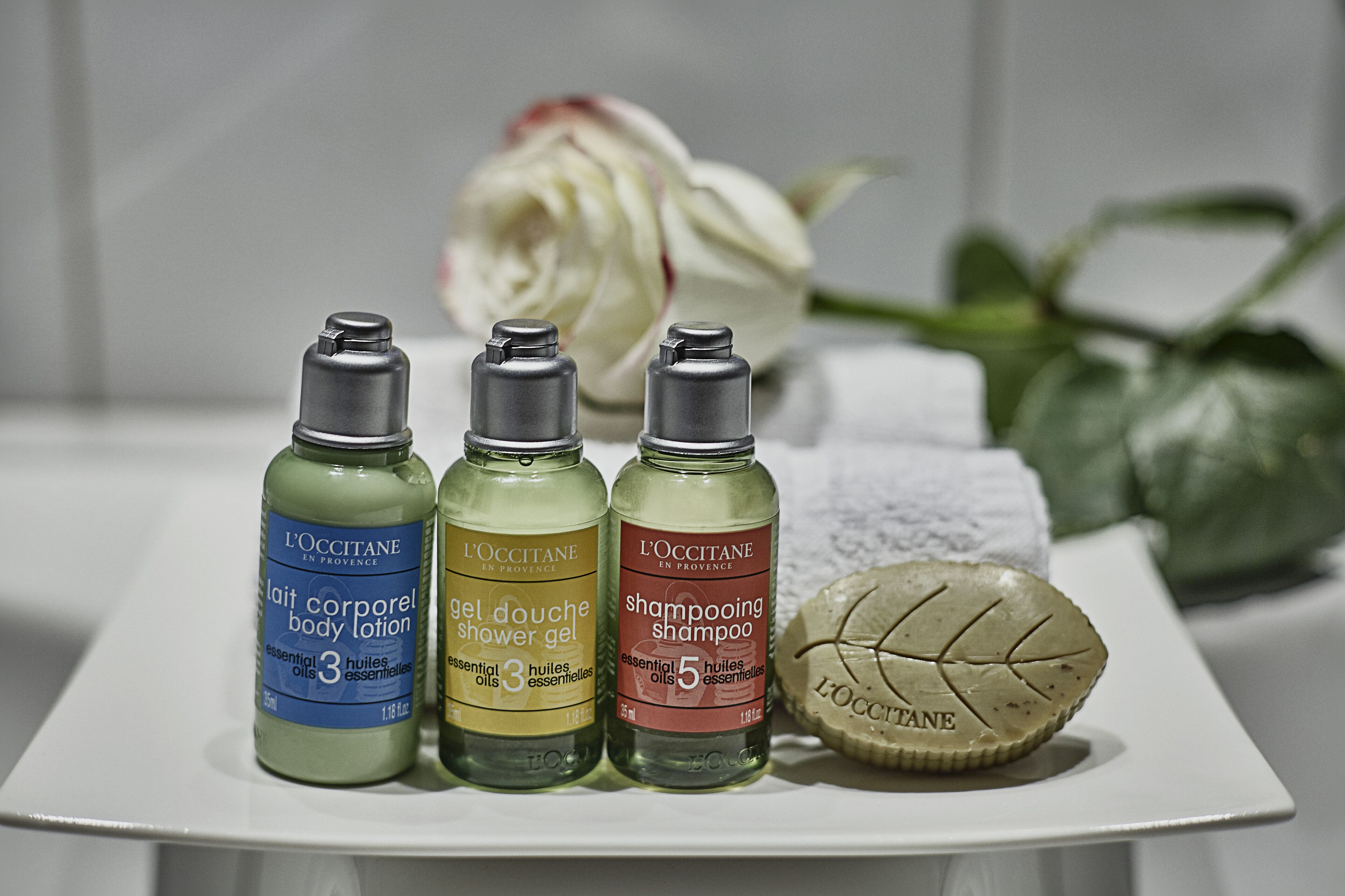 free toiletries, hair dryer, bathrobes, slippers