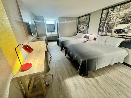 Room, 2 Queen Beds, Non Smoking | Iron/ironing board, free WiFi, bed sheets, alarm clocks. Super 8 by Wyndham Manchester TN