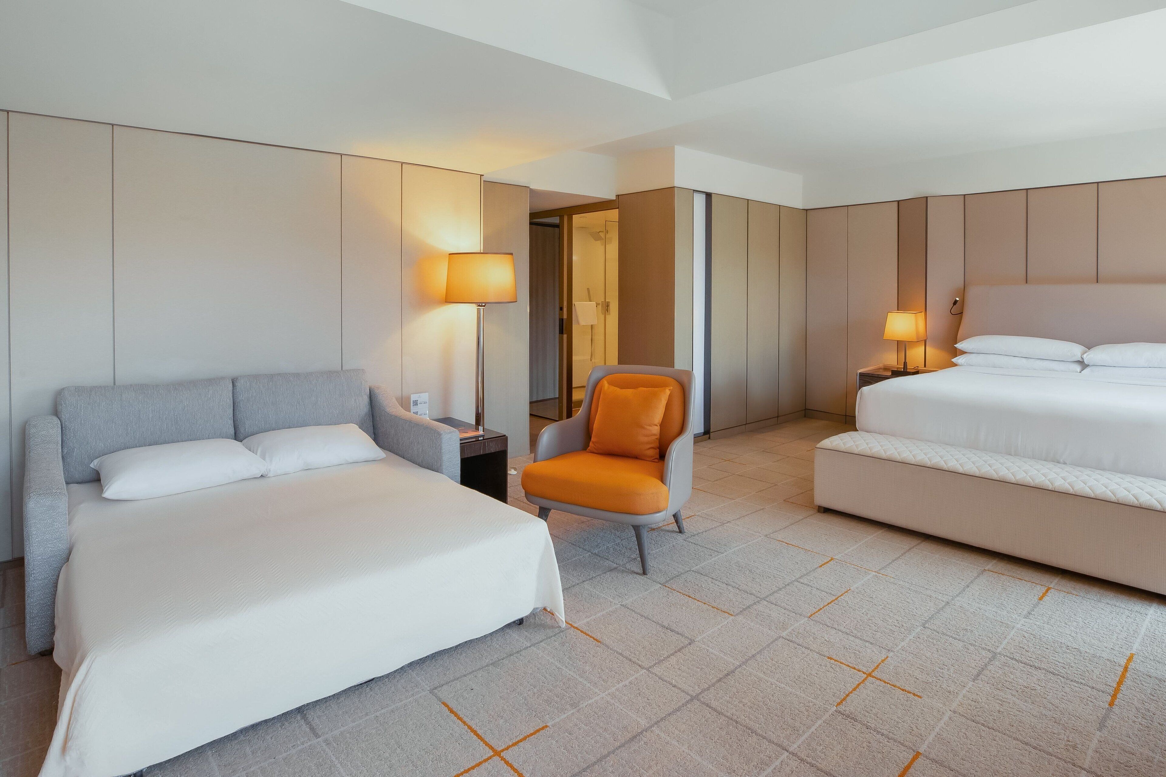 Premium bedding, down duvets, in-room safe, desk