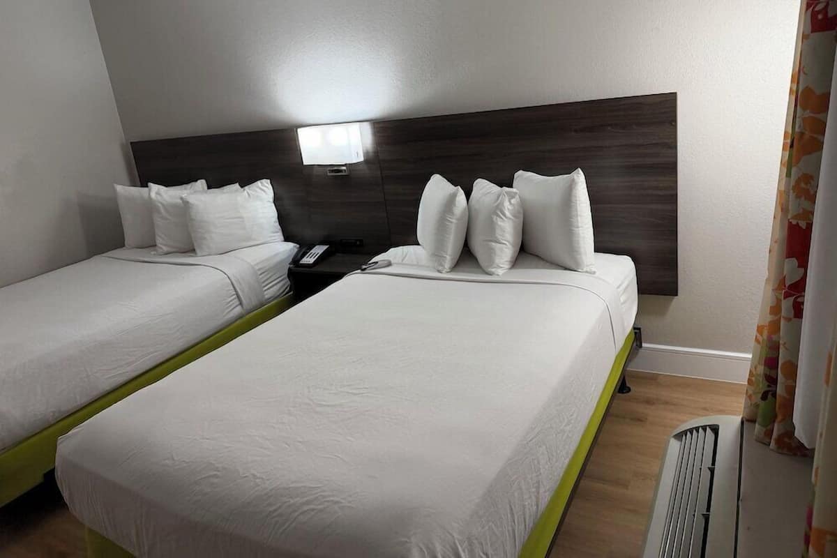 In-room safe, desk, iron/ironing board, cribs (free)