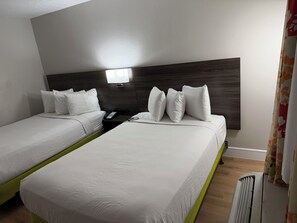 Standard Room, 2 Double Beds, Non Smoking | In-room safe, desk, iron/ironing board, free cribs/infant beds