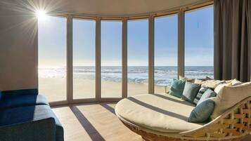 Free minibar items, in-room safe, desk, blackout drapes