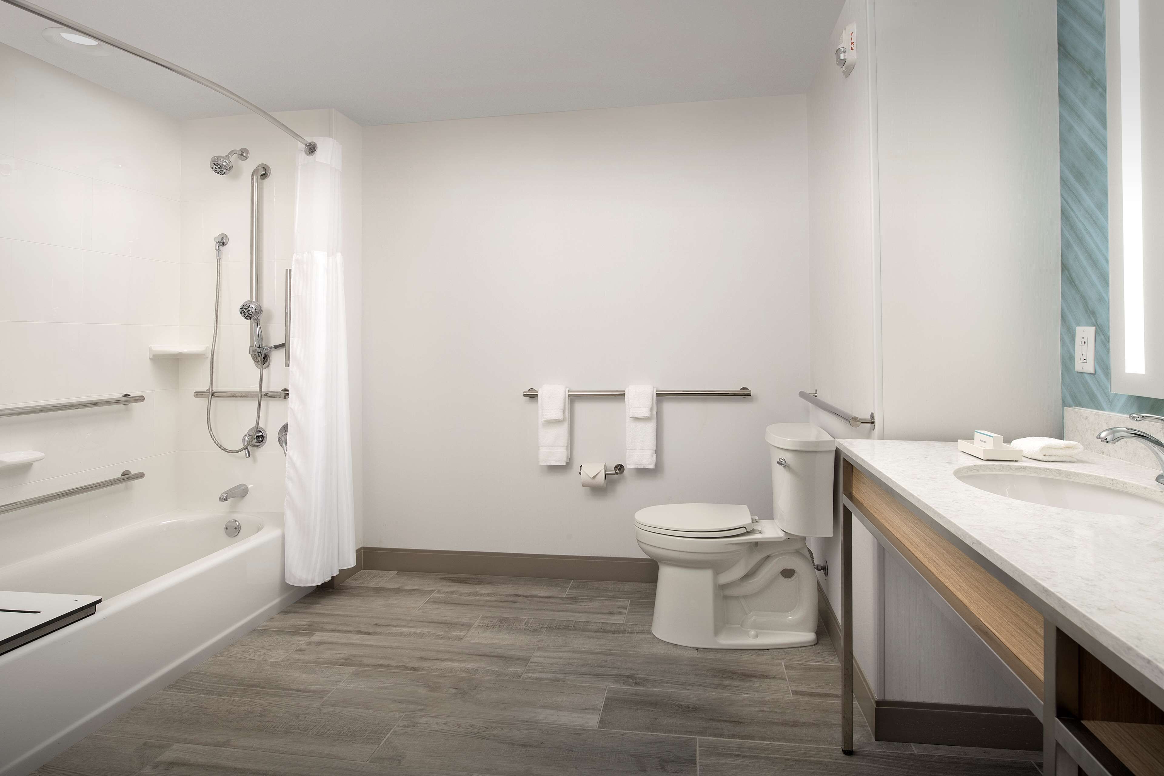 free toiletries, hair dryer, towels