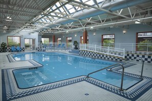 Indoor pool, sun loungers