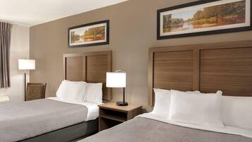 Standard Room, 2 Double Beds, Non Smoking | Premium bedding, in-room safe, desk, iron/ironing board