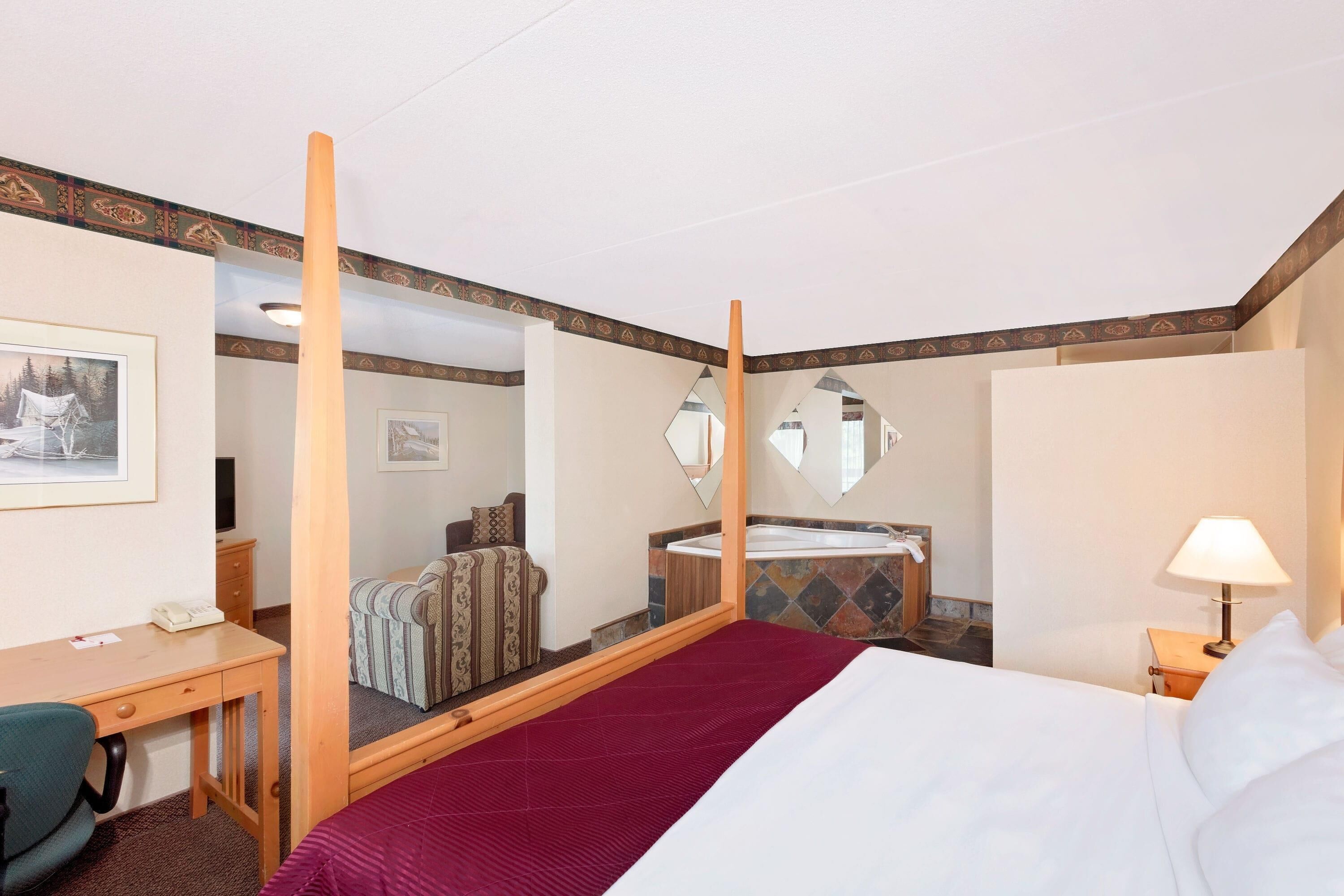 高级套房, 1 张特大床, 无烟房, 壁炉 (Hot Tub) | 按摩浴缸