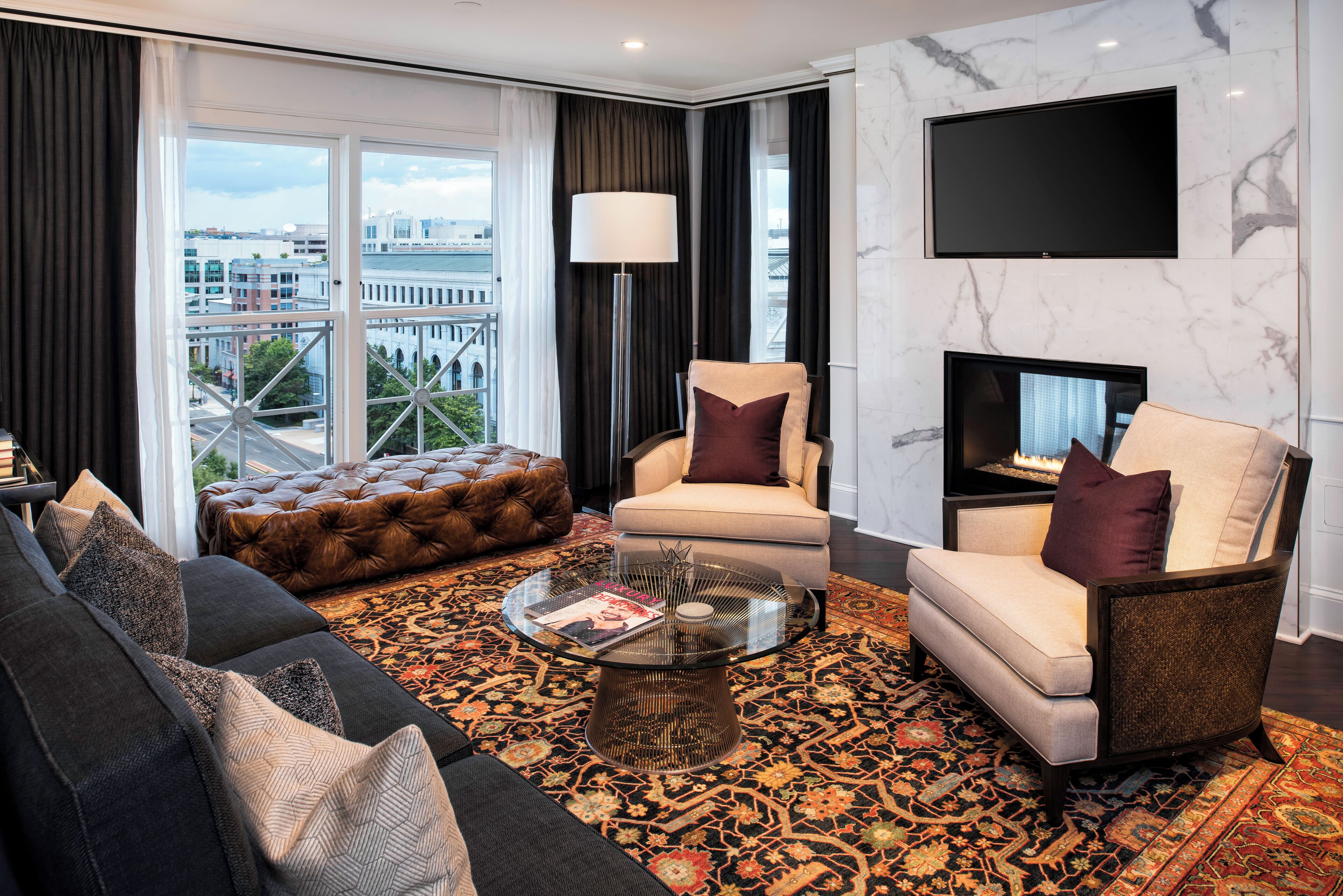 Congressional Penthouse Suite | Living area | 43-inch flat-screen TV with premium TV channels, TV