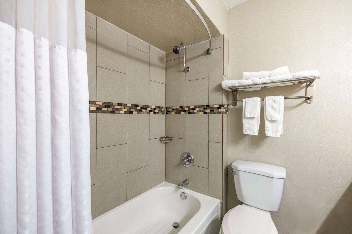 free toiletries, hair dryer, towels