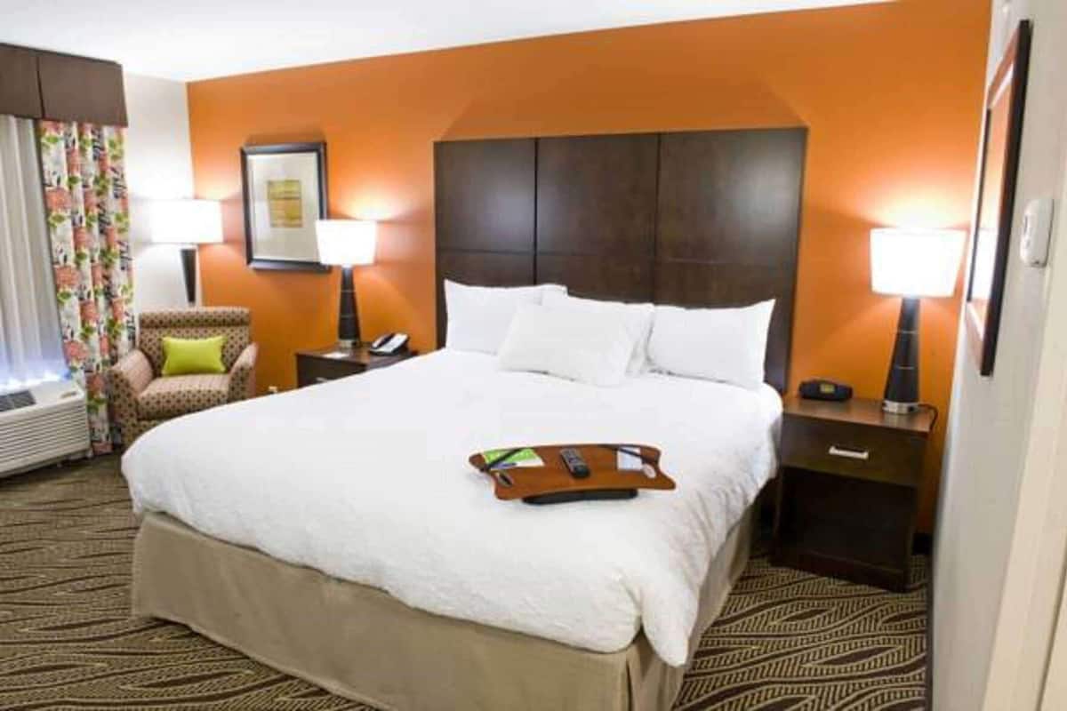 Premium bedding, pillowtop beds, desk, laptop workspace