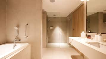 Free toiletries, hair dryer, bathrobes, slippers