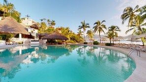 2 outdoor pools, open 8:00 AM to 8:00 PM, pool loungers
