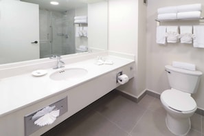 Habitación Business, 1 cama de matrimonio grande, no fumadores | Baño | Artículos de higiene personal gratuitos, secador de pelo y toallas