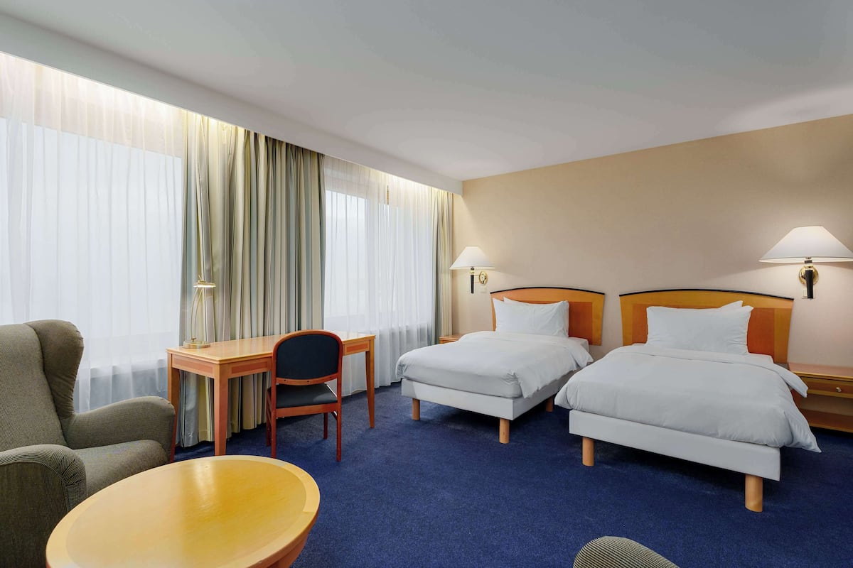 In-room safe, desk, laptop workspace, iron/ironing board