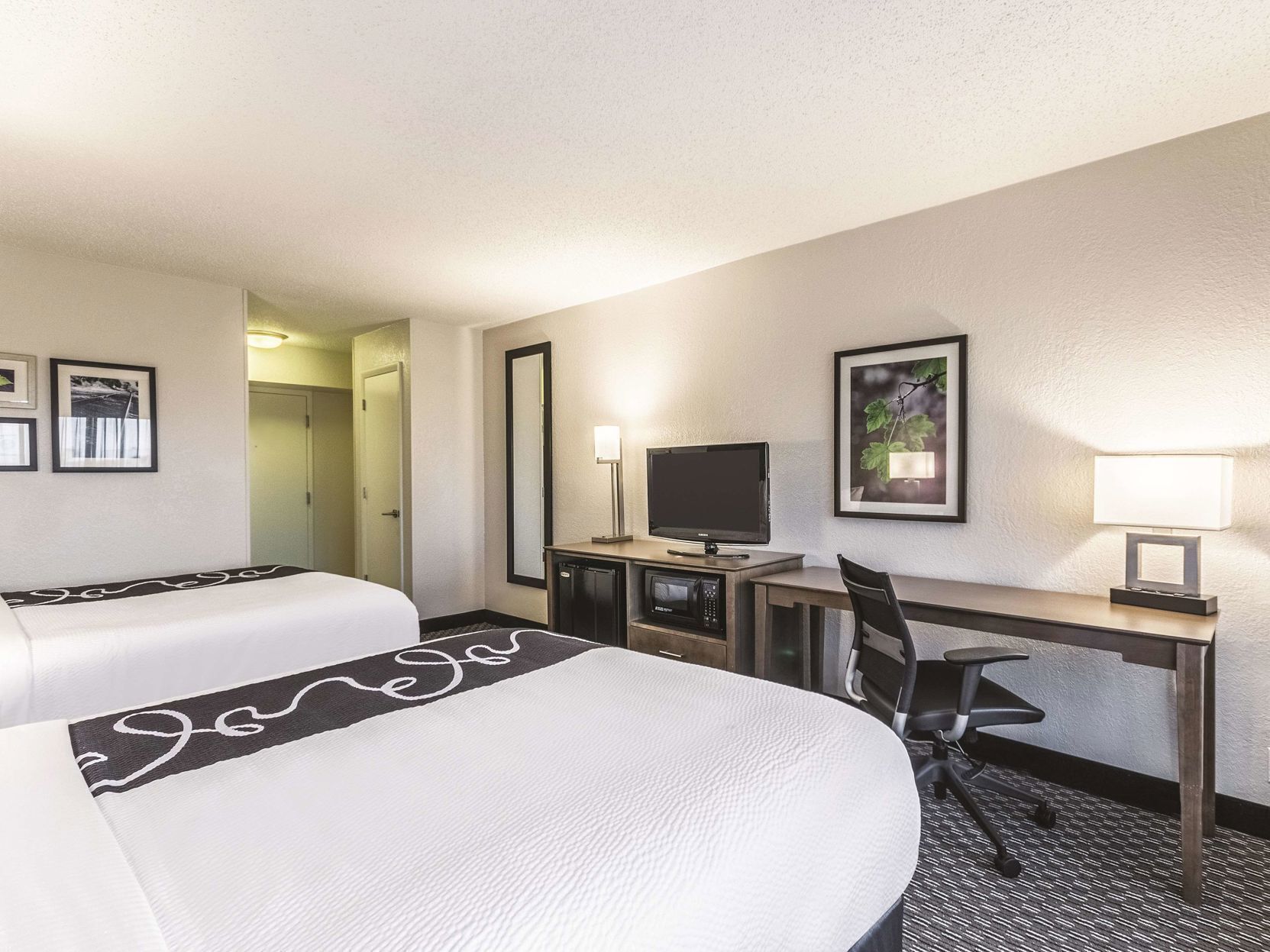 Premium bedding, desk, blackout curtains, iron/ironing board