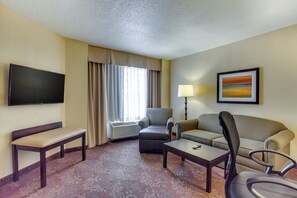 Premium bedding, pillowtop beds, desk, laptop workspace