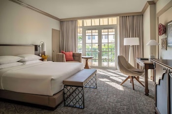 1 King Bed with Balcony | In-room safe, desk, laptop workspace, blackout drapes at Hyatt Regency Coral Gables