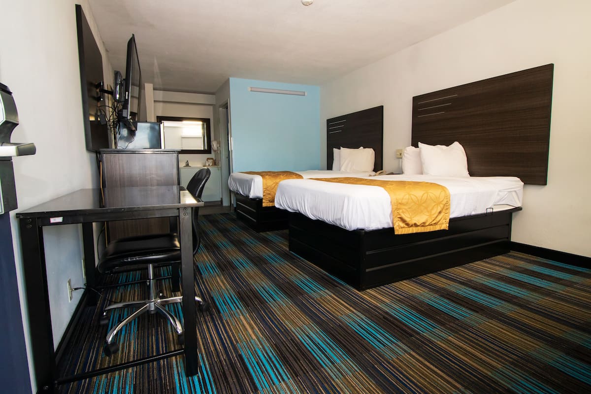 desk, blackout curtains, iron/ironing board, free wifi