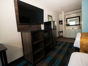 Desk, blackout drapes, iron/ironing board, free WiFi