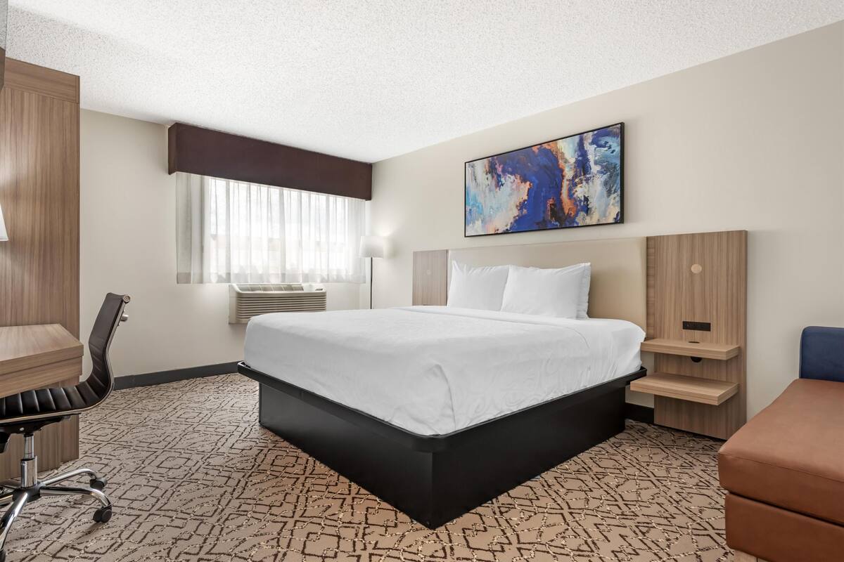 Standard Room, 1 King Bed, Non Smoking, Refrigerator & Microwave (Walk-in Shower) | Desk, blackout drapes, iron/ironing board, rollaway beds (surcharge)