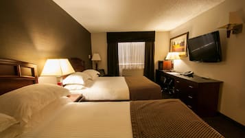 Standard Room, 2 Queen Beds, Non Smoking, Refrigerator & Microwave (Walk-in Shower) | Desk, blackout drapes, iron/ironing board, rollaway beds