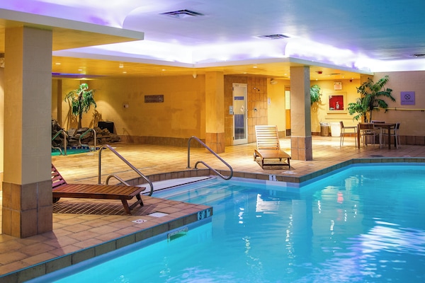 Indoor pool, sun loungers