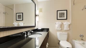 Bañera con ducha, artículos de tocador gratuitos, secador de pelo