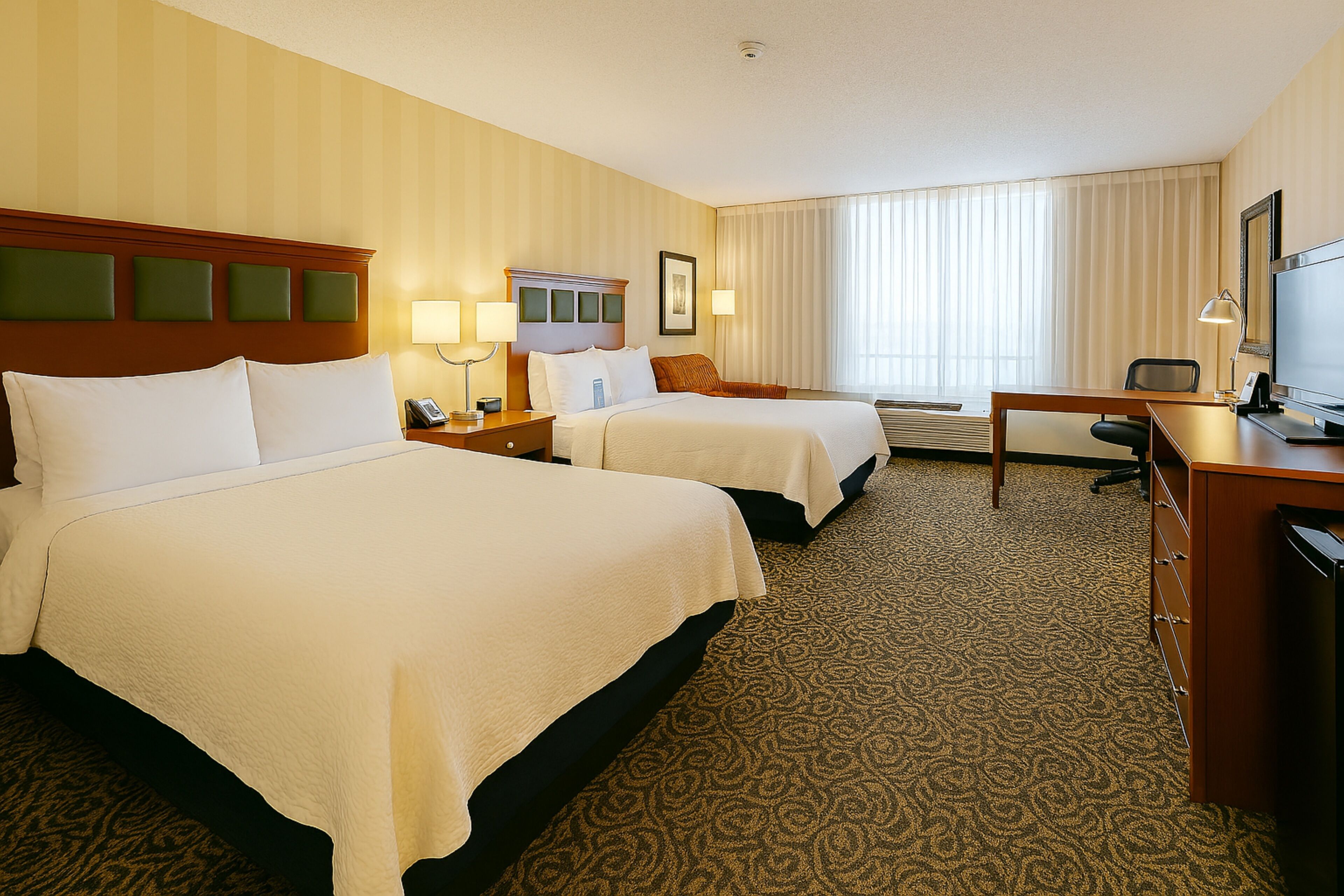 Pillowtop beds, in-room safe, desk, laptop workspace