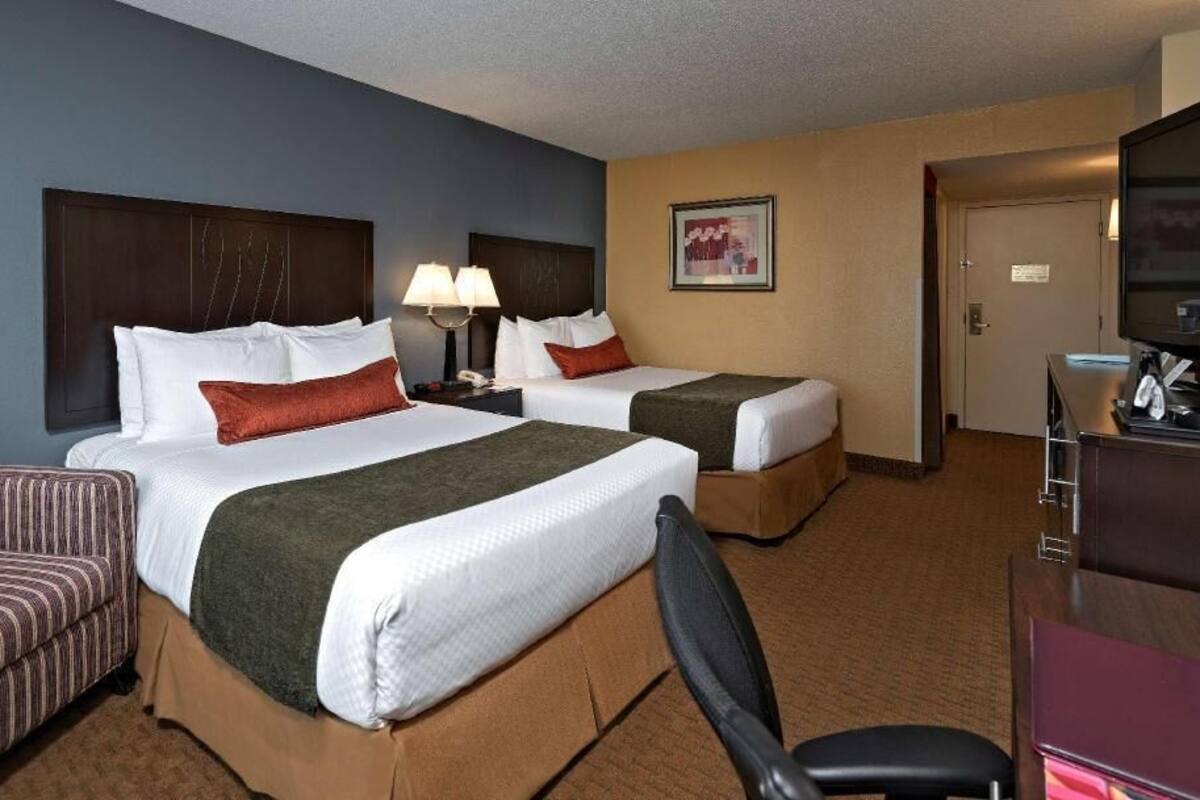 Hypo-allergenic bedding, in-room safe, desk, laptop workspace