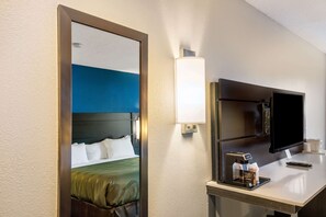 Blackout drapes, iron/ironing board, free WiFi, bed sheets