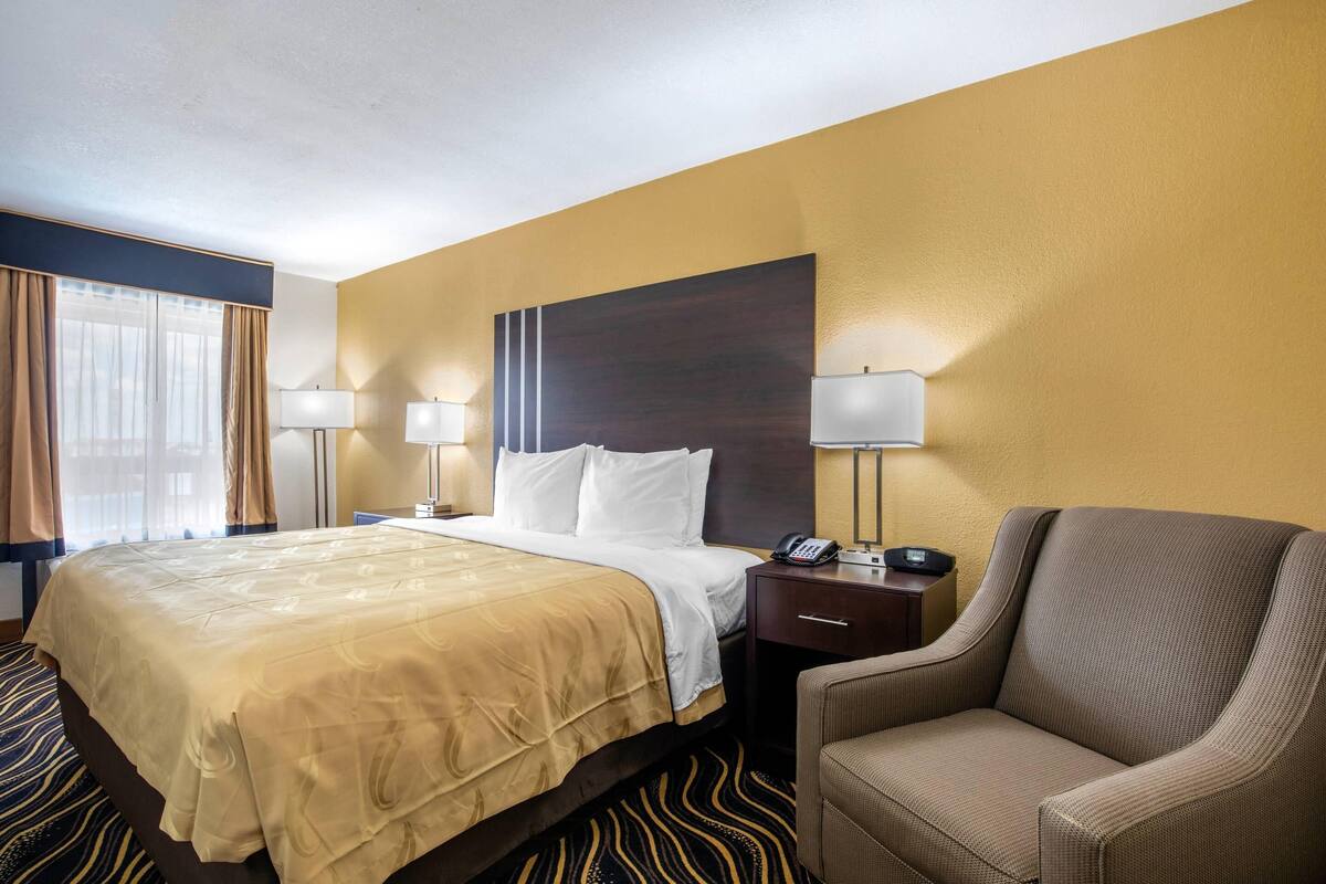 Basic Room, 1 King Bed, Non Smoking | Desk, laptop workspace, blackout drapes, soundproofing