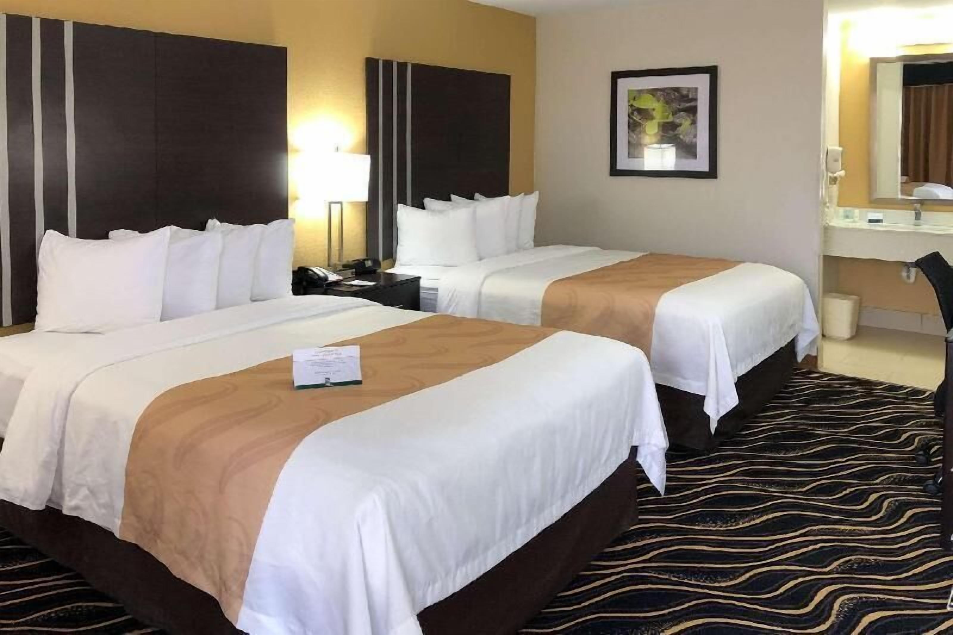 Desk, laptop workspace, blackout drapes, soundproofing