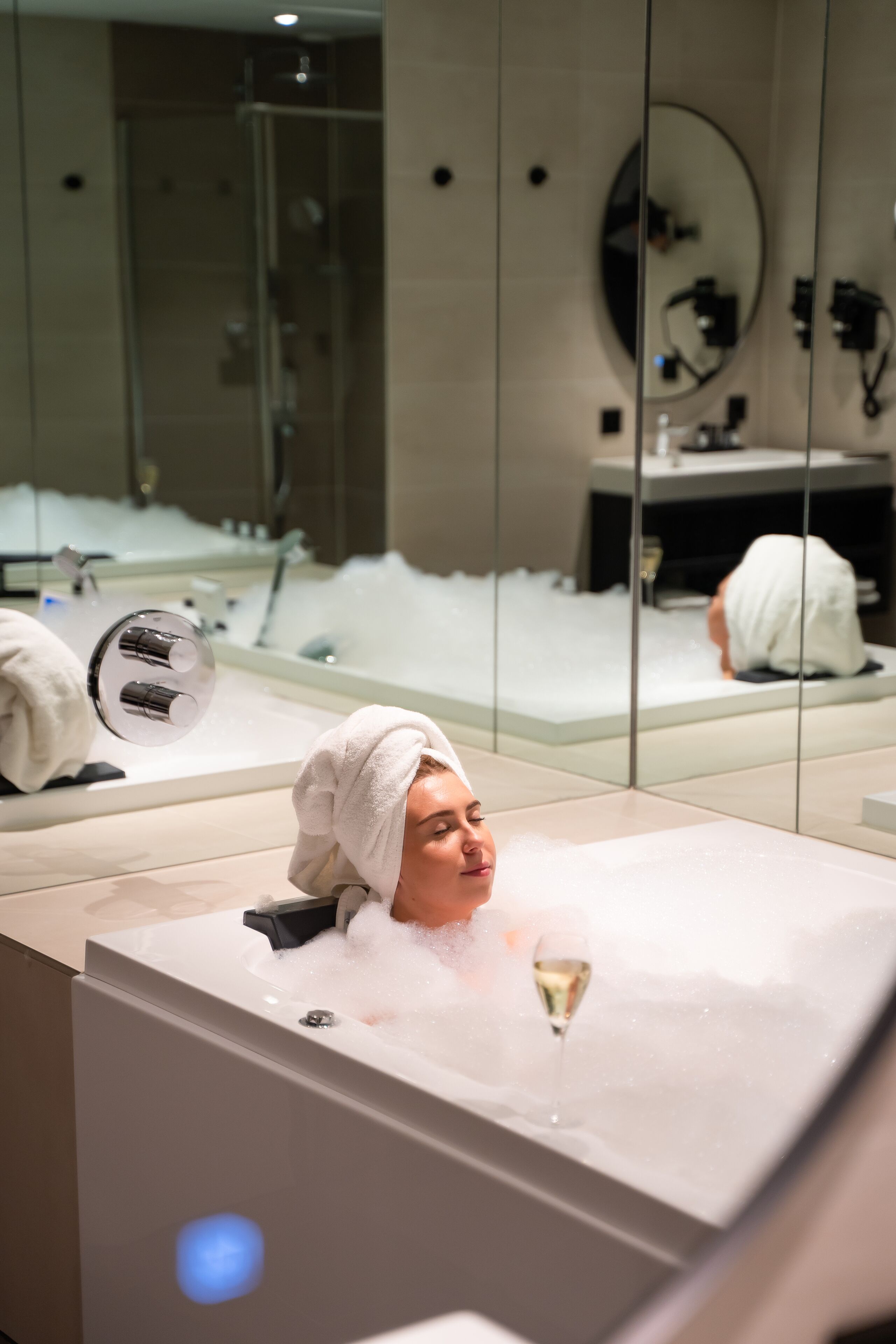 junior suite, 1 king bed | bathroom | designer toiletries, hair dryer, towels