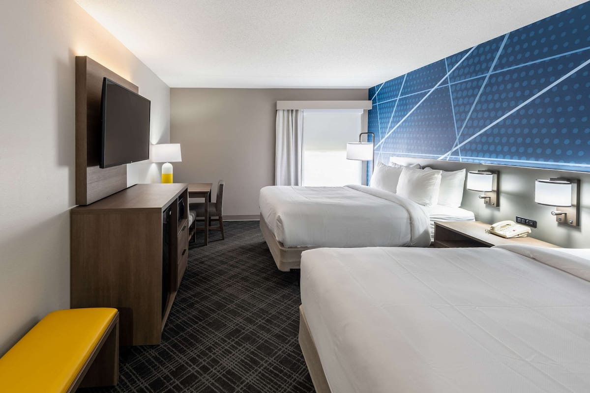 Room, 2 Queen Beds, Accessible, Non Smoking (Roll-in Shower) | Desk, iron/ironing board, free WiFi