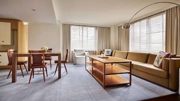 Premium bedding, down comforters, pillowtop beds, minibar