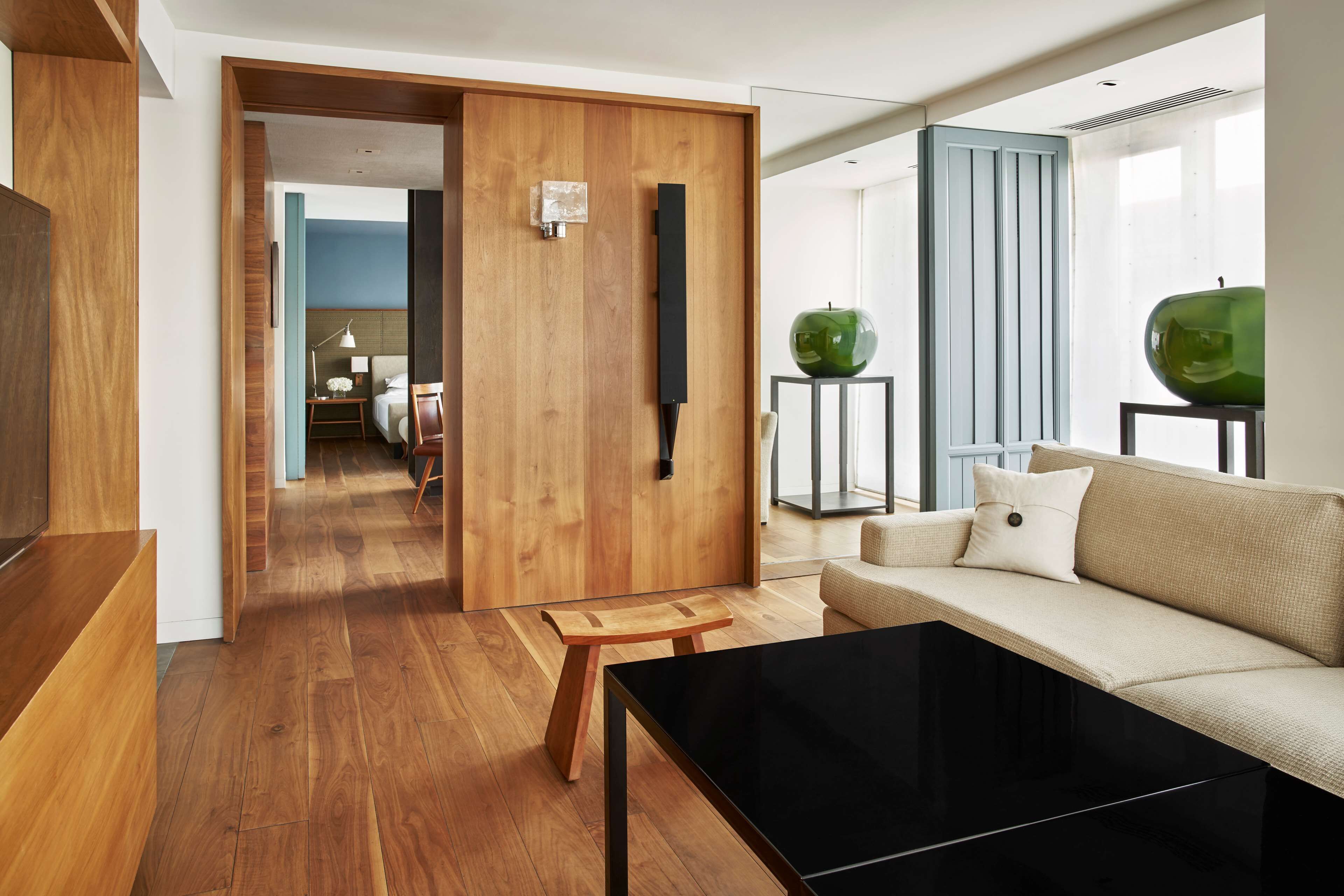 Flat-screen TV, pay movies