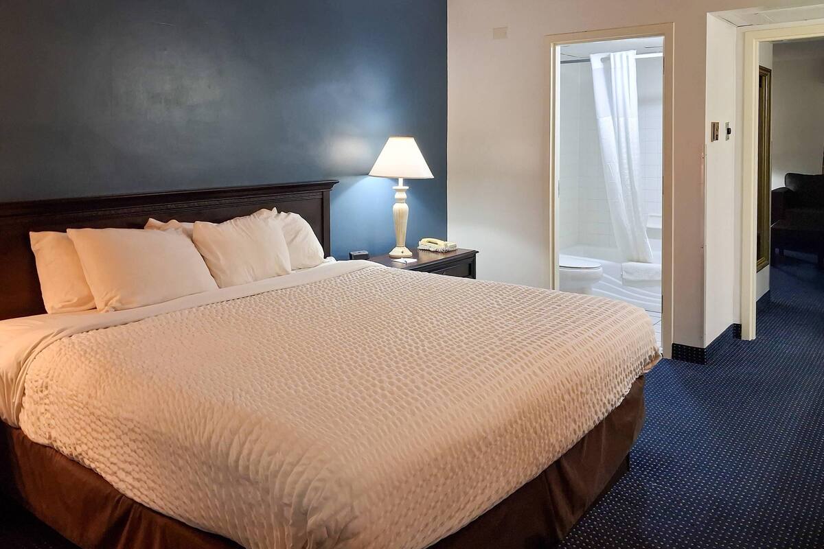 Suite, 1 King Bed with Sofa bed, Non Smoking | Desk, laptop workspace, blackout drapes, iron/ironing board