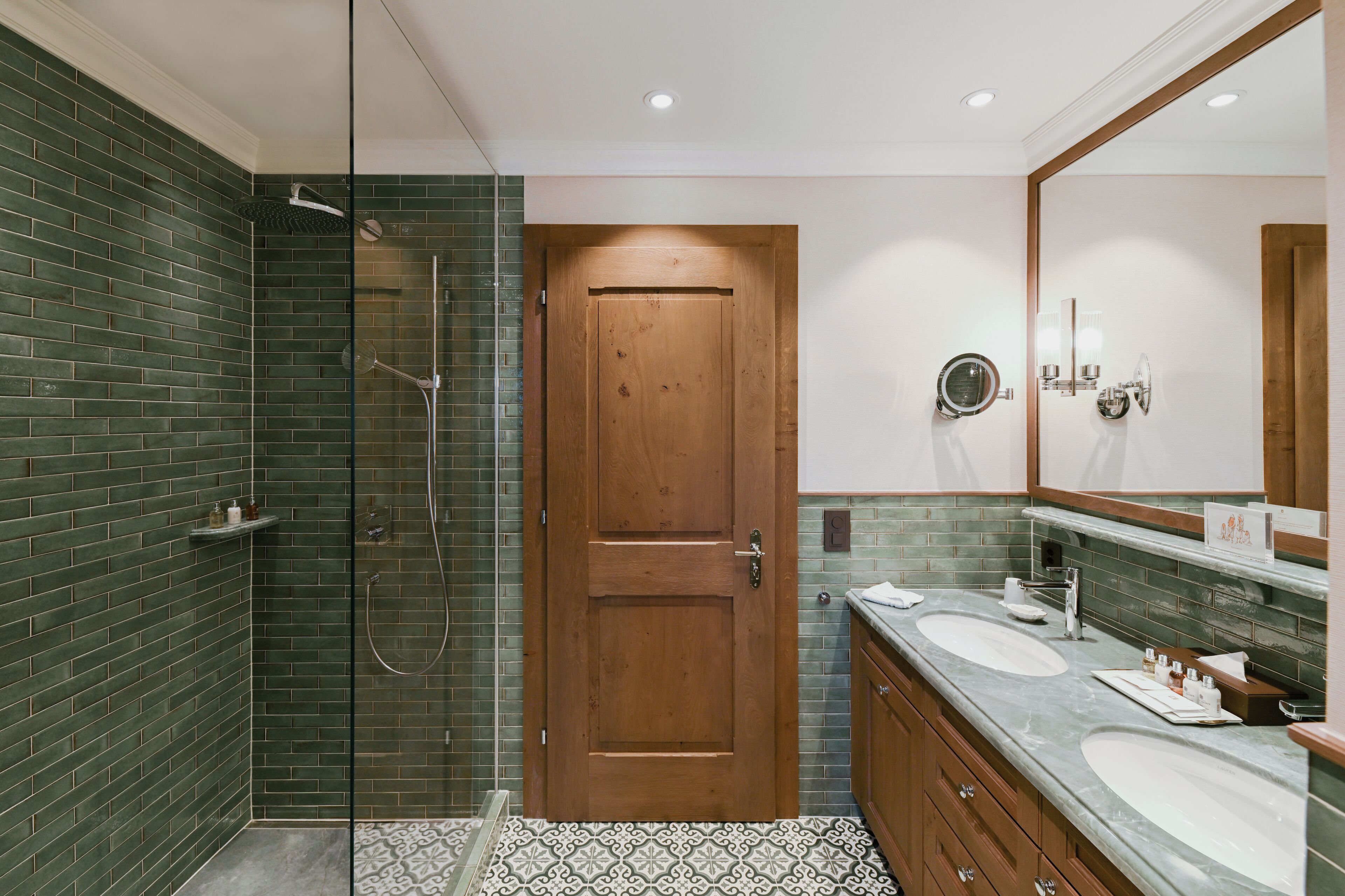 classic junior suite | bathroom | separate bathtub and shower, rainfall showerhead, designer toiletries