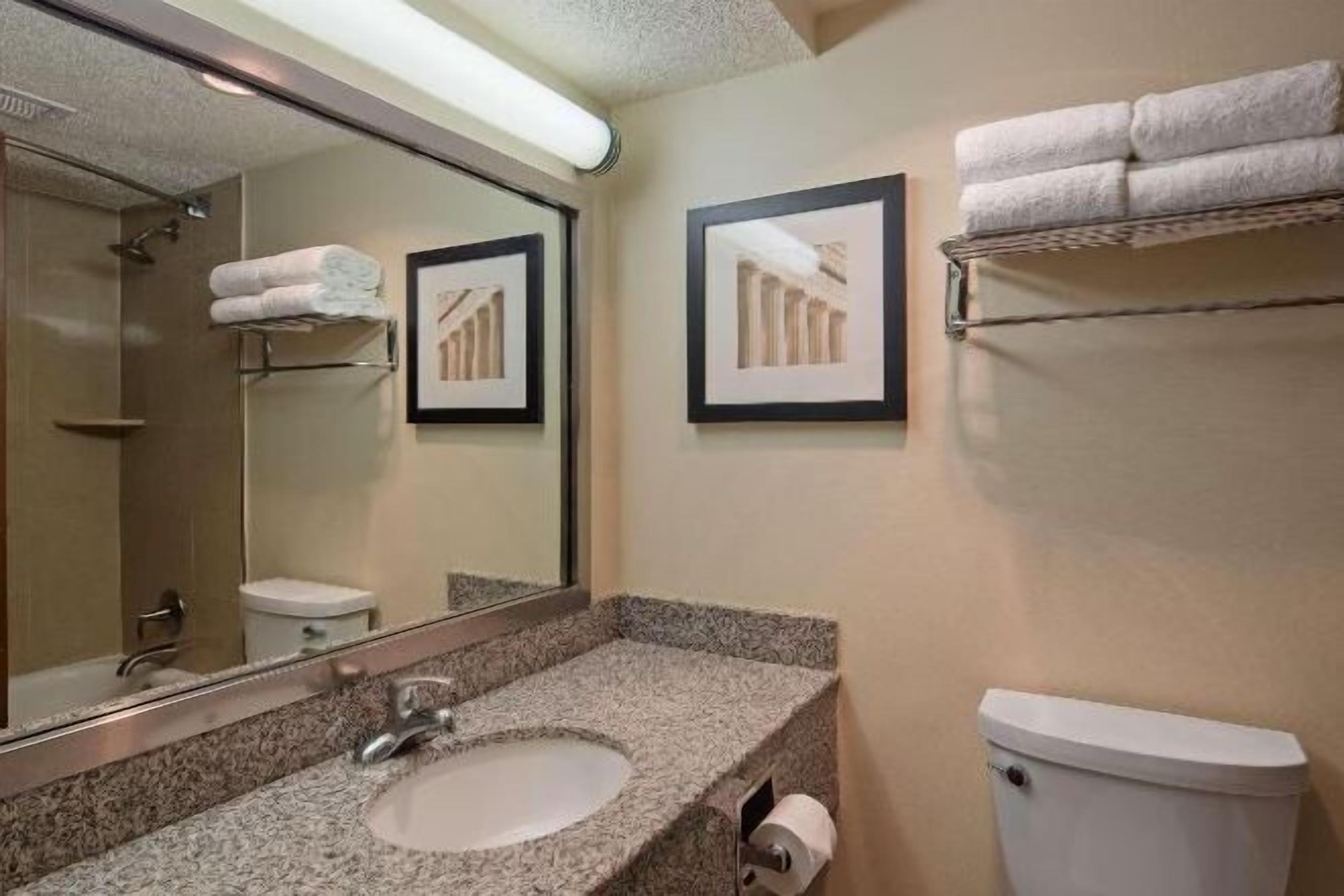 Bathroom | Combined shower/tub, free toiletries, hair dryer, towels