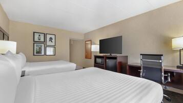 Standard Room, 2 Double Beds, Accessible, Bathtub | Pillowtop beds, in-room safe, desk, laptop workspace