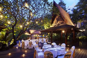 Outdoor banquet area