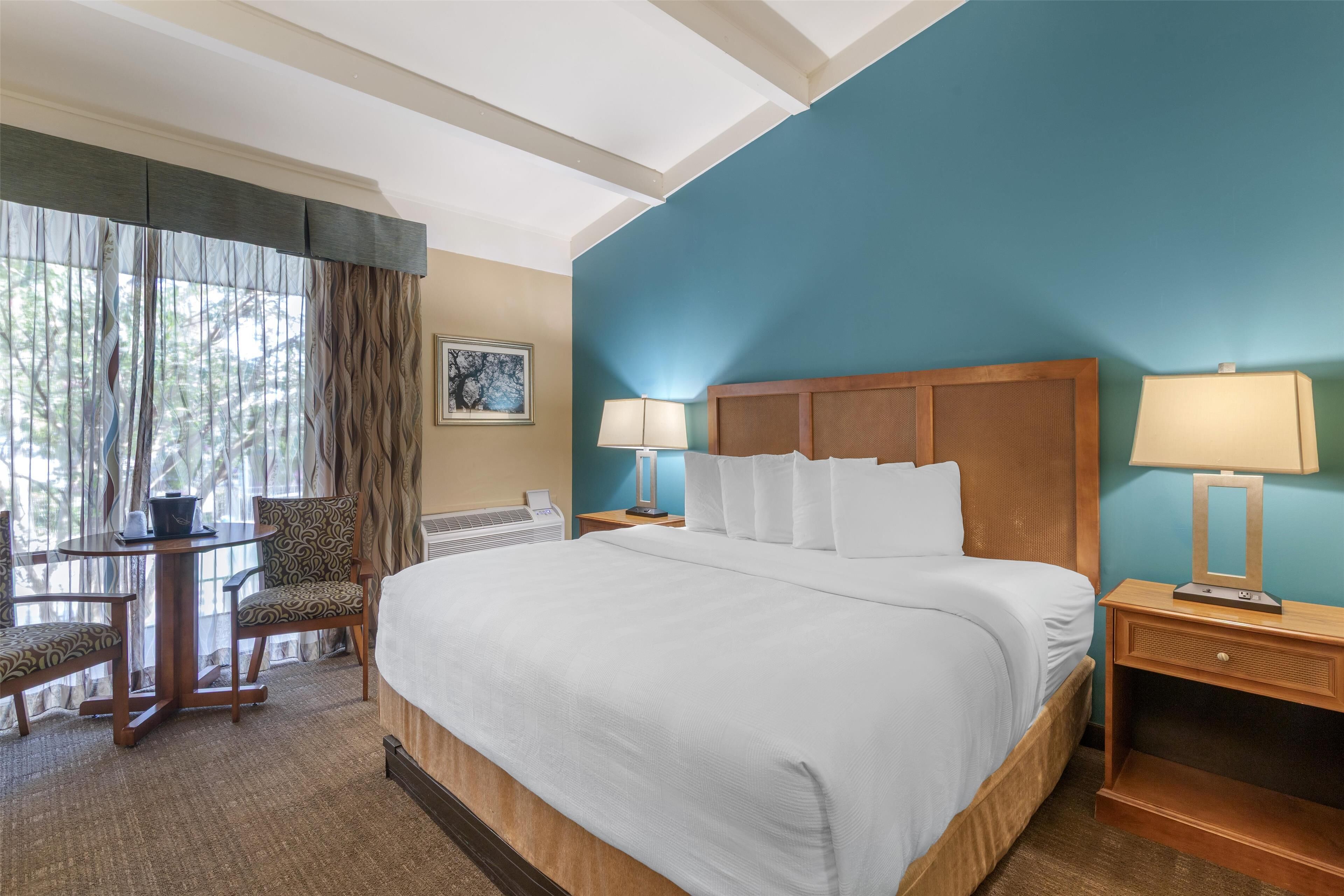 standard room, 1 king bed, refrigerator & microwave, pool view | 1 bedroom, pillow-top beds, in-room safe, blackout curtains