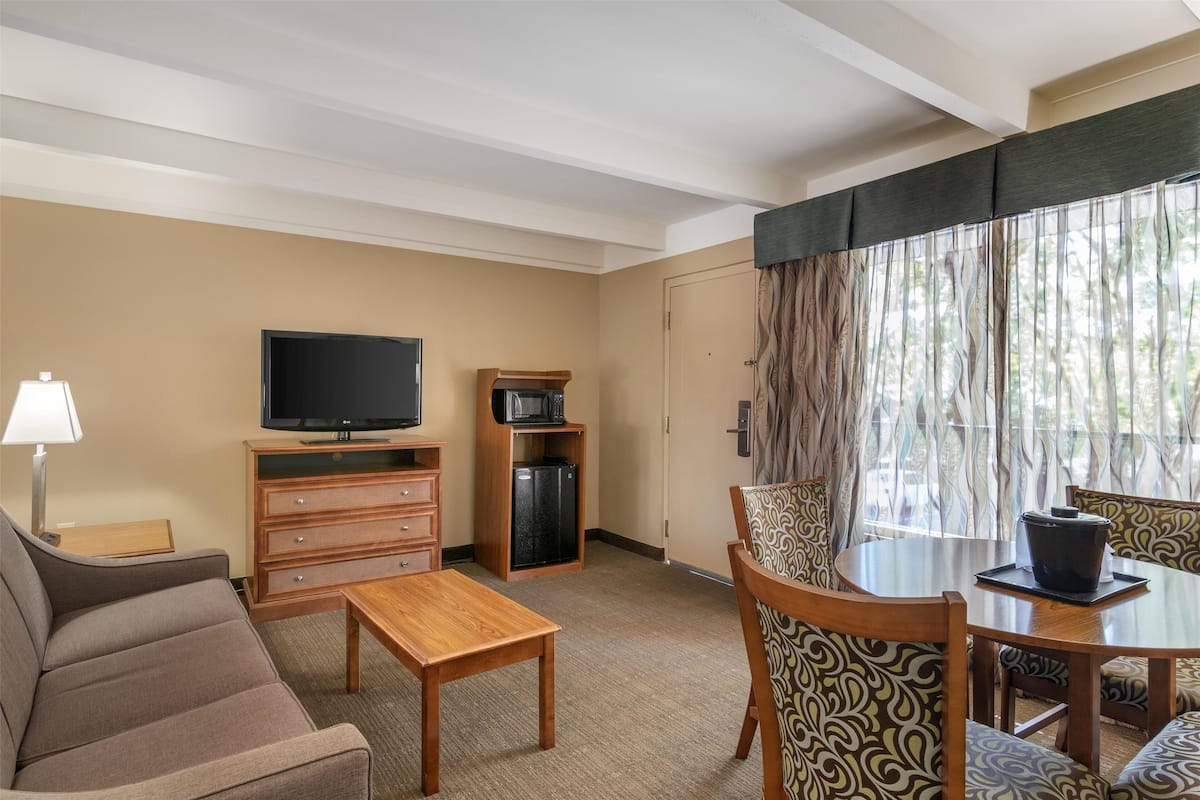 Suite, 1 Tempat Tidur King, Bebas Asap Rokok, lemari es & microwave (with Sofabed) | Bantalan ekstra lembut, brankas, dan tirai kedap cahaya
