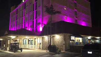 A Comfort Inn hotel with a modern design, featuring a prominent 'Comfort Inn' sign on the facade.